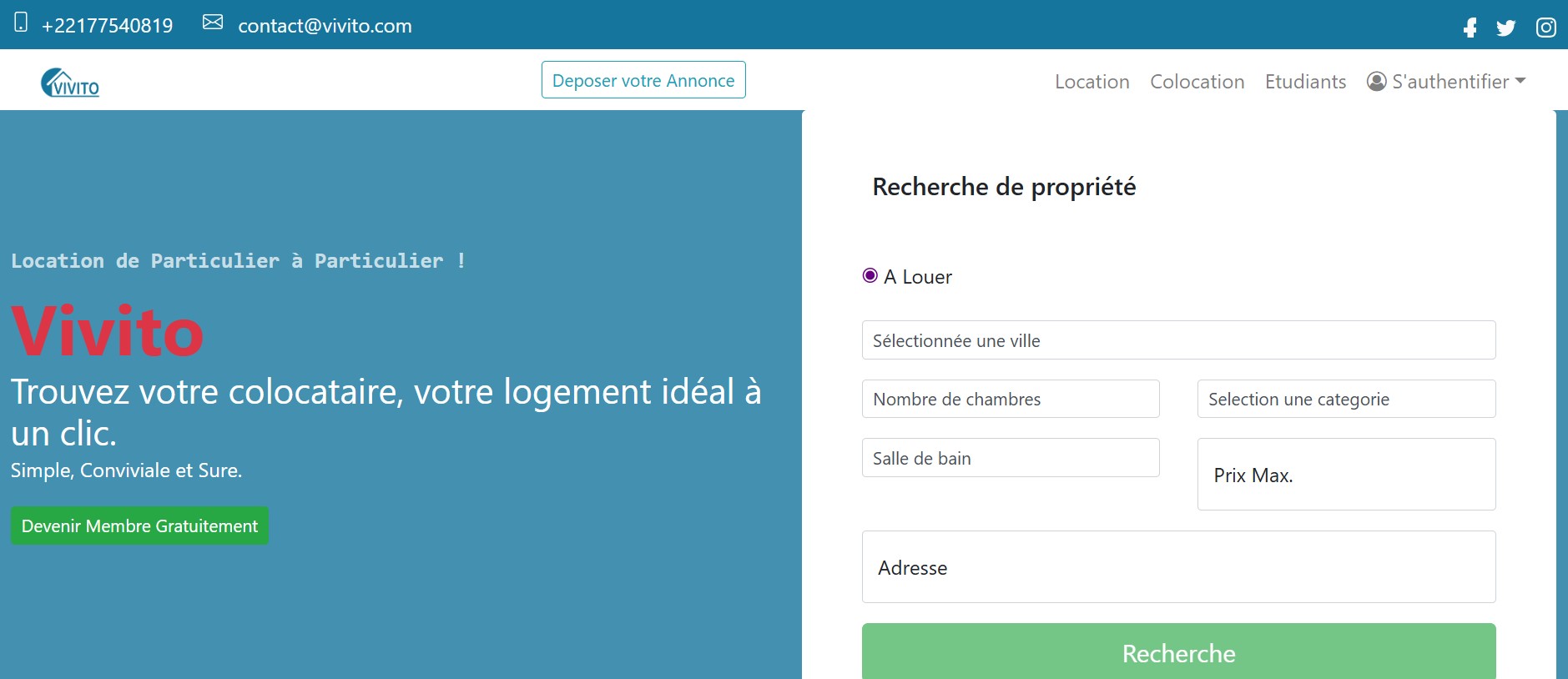 Gestion locative et moteur de recherche de logements